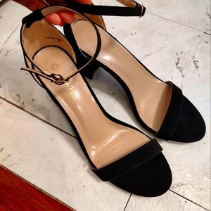 DREAM PAIRS Women's Open Toe Ankle Strap Low Block Chunky Heels